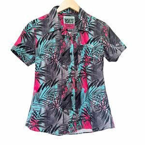 RSVLTS Miami Vice Kunuflex Tropical Short Sleeve Button Down Shirt Sz M